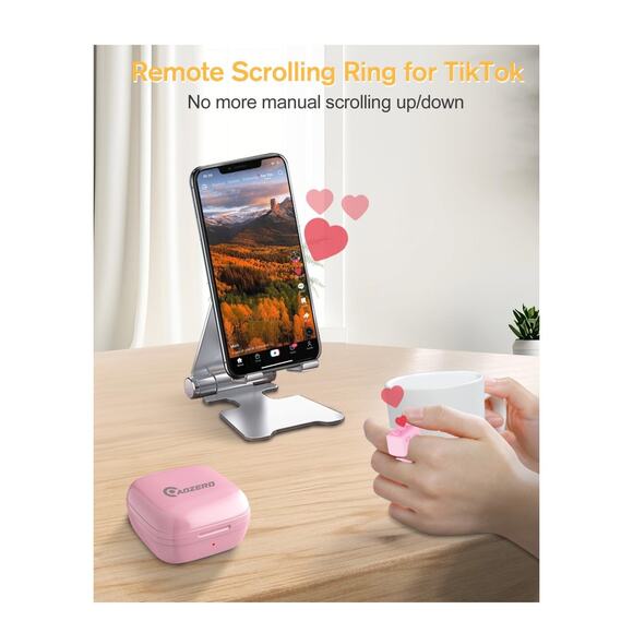 Pink Remote Page Turner For E-Reader ADZERO Model D08 with Clip Photo Taker - Picture 2 of 5